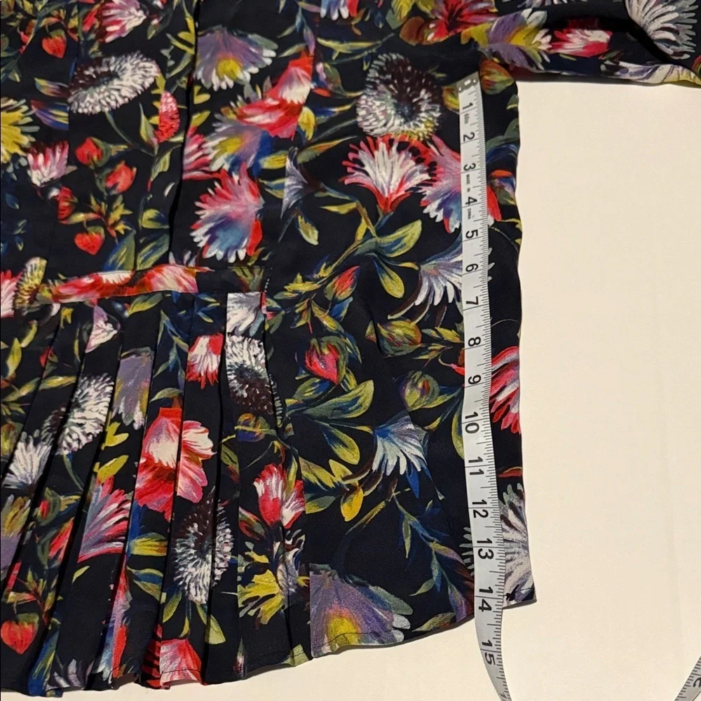 J. Crew Multicolor Floral Blouse XS 100%silk